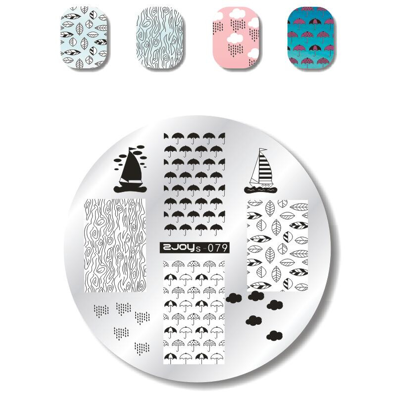 Okrugle šumske pločice za utiskivanje noktiju Cvijet Životinja Leptir Simbol Građevinski dizajn Nail Art Pečat Predložak za utiskivanje Ploča sa slikom