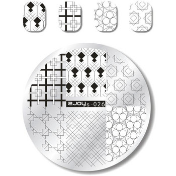 1 бр. 5,5 см кръгли плочи за щамповане на нокти Шаблон за щампи за маникюр Инструмент за щамповане на плочи с изображения за нокти zjoys17-38