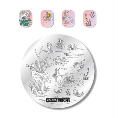 Božićna okrugla pločica za utiskivanje noktiju s pahuljicama od 5,6 cm, zimska tema, šablona za pečate za nokte, predložak za pločice, pribor za ukrašavanje noktiju, alat Zjo