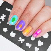 1 db körömbélyegző speciális üreges kivitelű sablon bélyegző stencil matrica újrafelhasználható rozsdamentes acél bélyegzőlemez köröm szerszám 12*6cm