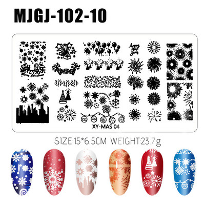 Ziemassvētku zīmogplāksne sniegpārsla Ziemassvētku vecīša raksts nagu zīmogošanas veidne Ziemassvētku eglītes attēla plāksne Ziemassvētku nagu trafareti