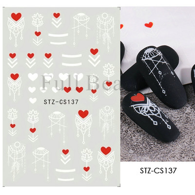 1 τεμ. 3D αυτοκόλλητο νυχιών Αισθητικό μαύρο φίδι, κακά μάτια, γοτθική διακόσμηση κρανίου με μάγισσα, νυχιών πεταλούδα ρυθμιστικό για μανικιούρ GLF792