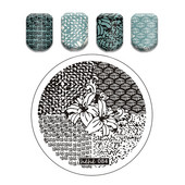 Γαλλικό λουλουδάτο στένσιλ Πρότυπο ρίγες στάμπας πλάκες γκράφιτι μοτίβο καρτούν Πλάκες με εικόνα καρτούν Εργαλεία μανικιούρ νυχιών