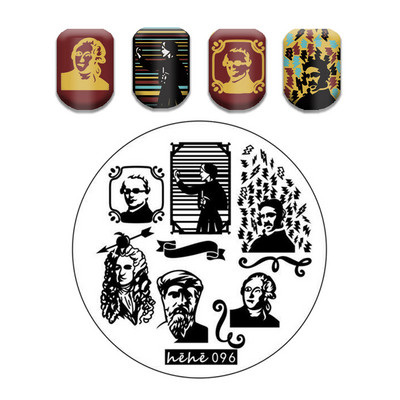 Γαλλικό λουλουδάτο στένσιλ Πρότυπο ρίγες στάμπας πλάκες γκράφιτι μοτίβο καρτούν Πλάκες με εικόνα καρτούν Εργαλεία μανικιούρ νυχιών