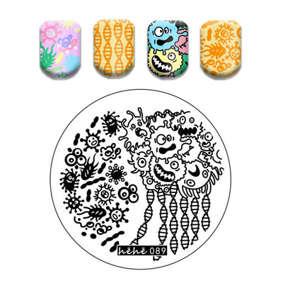 Γαλλικό λουλουδάτο στένσιλ Πρότυπο ρίγες στάμπας πλάκες γκράφιτι μοτίβο καρτούν Πλάκες με εικόνα καρτούν Εργαλεία μανικιούρ νυχιών