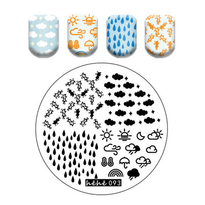 Γαλλικό λουλουδάτο στένσιλ Πρότυπο ρίγες στάμπας πλάκες γκράφιτι μοτίβο καρτούν Πλάκες με εικόνα καρτούν Εργαλεία μανικιούρ νυχιών