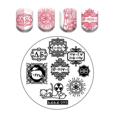 Γαλλικό λουλουδάτο στένσιλ Πρότυπο ρίγες στάμπας πλάκες γκράφιτι μοτίβο καρτούν Πλάκες με εικόνα καρτούν Εργαλεία μανικιούρ νυχιών