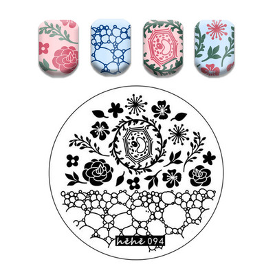 Γαλλικό λουλουδάτο στένσιλ Πρότυπο ρίγες στάμπας πλάκες γκράφιτι μοτίβο καρτούν Πλάκες με εικόνα καρτούν Εργαλεία μανικιούρ νυχιών