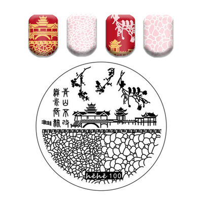 Γαλλικό λουλουδάτο στένσιλ Πρότυπο ρίγες στάμπας πλάκες γκράφιτι μοτίβο καρτούν Πλάκες με εικόνα καρτούν Εργαλεία μανικιούρ νυχιών