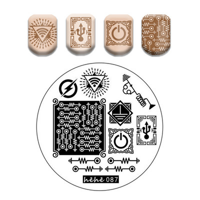 Γαλλικό λουλουδάτο στένσιλ Πρότυπο ρίγες στάμπας πλάκες γκράφιτι μοτίβο καρτούν Πλάκες με εικόνα καρτούν Εργαλεία μανικιούρ νυχιών