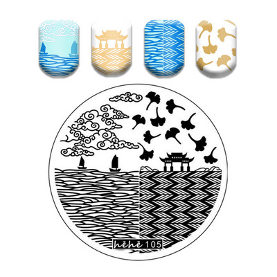 Γαλλικό λουλουδάτο στένσιλ Πρότυπο ρίγες στάμπας πλάκες γκράφιτι μοτίβο καρτούν Πλάκες με εικόνα καρτούν Εργαλεία μανικιούρ νυχιών