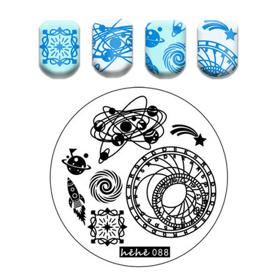 Γαλλικό λουλουδάτο στένσιλ Πρότυπο ρίγες στάμπας πλάκες γκράφιτι μοτίβο καρτούν Πλάκες με εικόνα καρτούν Εργαλεία μανικιούρ νυχιών