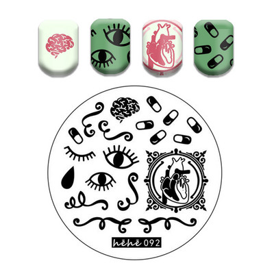 Γαλλικό λουλουδάτο στένσιλ Πρότυπο ρίγες στάμπας πλάκες γκράφιτι μοτίβο καρτούν Πλάκες με εικόνα καρτούν Εργαλεία μανικιούρ νυχιών