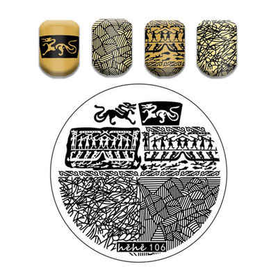 Γαλλικό λουλουδάτο στένσιλ Πρότυπο ρίγες στάμπας πλάκες γκράφιτι μοτίβο καρτούν Πλάκες με εικόνα καρτούν Εργαλεία μανικιούρ νυχιών