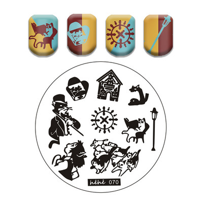 Γαλλικό λουλουδάτο στένσιλ Πρότυπο ρίγες στάμπας πλάκες γκράφιτι μοτίβο καρτούν Πλάκες με εικόνα καρτούν Εργαλεία μανικιούρ νυχιών