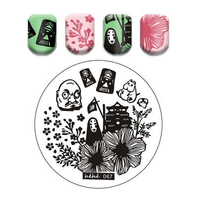 Γαλλικό λουλουδάτο στένσιλ Πρότυπο ρίγες στάμπας πλάκες γκράφιτι μοτίβο καρτούν Πλάκες με εικόνα καρτούν Εργαλεία μανικιούρ νυχιών