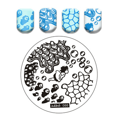 Γαλλικό λουλουδάτο στένσιλ Πρότυπο ρίγες στάμπας πλάκες γκράφιτι μοτίβο καρτούν Πλάκες με εικόνα καρτούν Εργαλεία μανικιούρ νυχιών