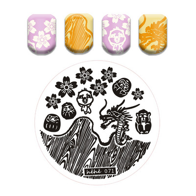 Γαλλικό λουλουδάτο στένσιλ Πρότυπο ρίγες στάμπας πλάκες γκράφιτι μοτίβο καρτούν Πλάκες με εικόνα καρτούν Εργαλεία μανικιούρ νυχιών