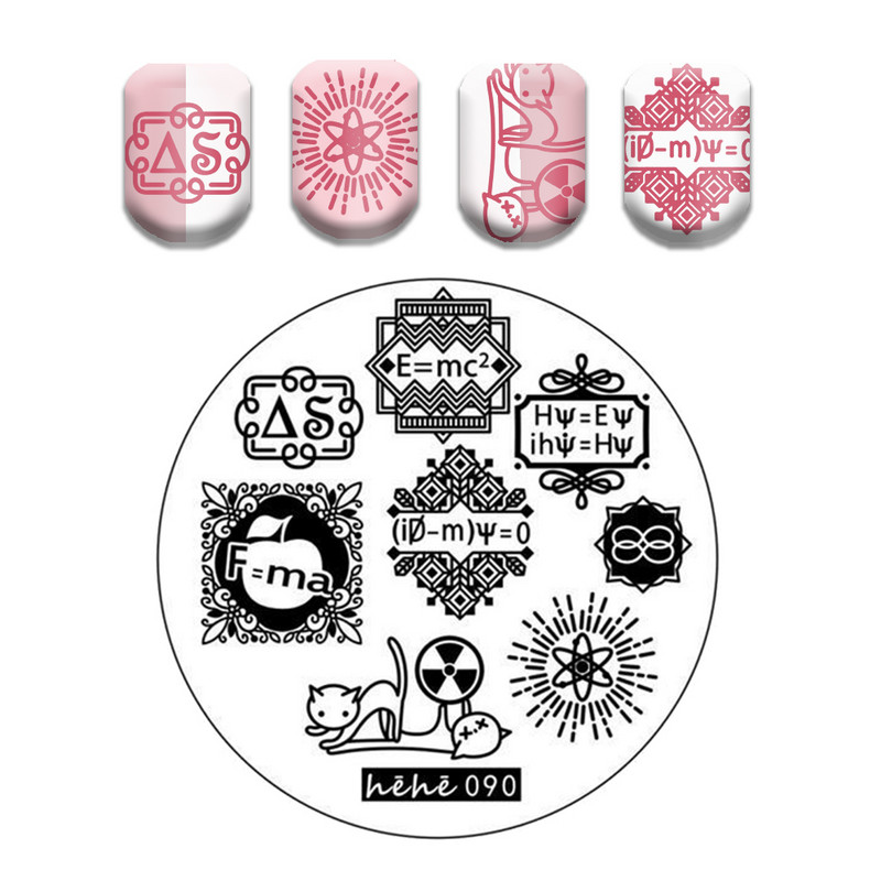 Γαλλικό λουλουδάτο στένσιλ Πρότυπο ρίγες στάμπας πλάκες γκράφιτι μοτίβο καρτούν Πλάκες με εικόνα καρτούν Εργαλεία μανικιούρ νυχιών