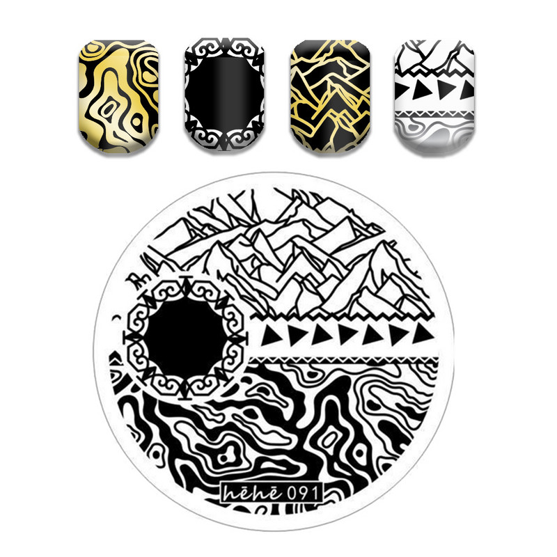 Γαλλικό λουλουδάτο στένσιλ Πρότυπο ρίγες στάμπας πλάκες γκράφιτι μοτίβο καρτούν Πλάκες με εικόνα καρτούν Εργαλεία μανικιούρ νυχιών