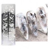 Plăci de ștanțare a unghiilor Manichiură rafinată pentru arta unghiilor, fabricarea de șabloane de bricolaj din oțel inoxidabil, instrument de unghii pentru doamnă