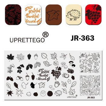 2020 Шаблон за плоча за щамповане от неръждаема стомана, цветна линия, цвете, кръст, планина, Коледа, Коледа, есен, жест с ръка JR361-370