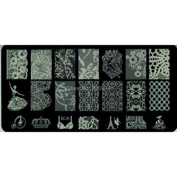 Плочи за щамповане на нокти 1 снимки Нови щамповани плочи за щамповане Nail Art DIY 120*60 mm BC01-20