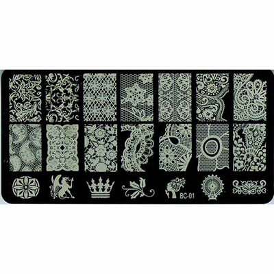 Πλάκες σφράγισης νυχιών 1Pics New Stamp Plates Stamping Nail Art DIY 120*60mm BC01-20