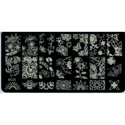 Πλάκες σφράγισης νυχιών 1Pics New Stamp Plates Stamping Nail Art DIY 120*60mm BC01-20