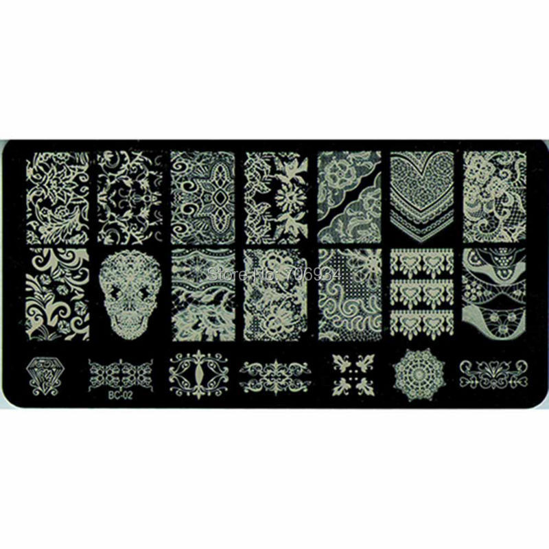 Πλάκες σφράγισης νυχιών 1Pics New Stamp Plates Stamping Nail Art DIY 120*60mm BC01-20