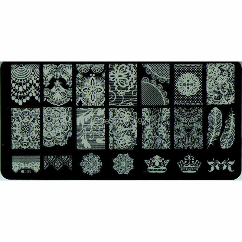 Πλάκες σφράγισης νυχιών 1Pics New Stamp Plates Stamping Nail Art DIY 120*60mm BC01-20