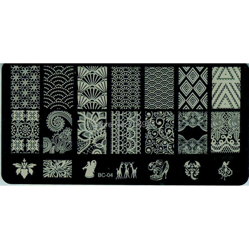 Πλάκες σφράγισης νυχιών 1Pics New Stamp Plates Stamping Nail Art DIY 120*60mm BC01-20