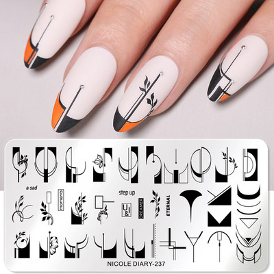 NICOLE DIARY Πλάκες σφράγισης νυχιών Dragonfly Σχέδιο λουλουδιών πεταλούδας Πρότυπα σφραγίδας εκτύπωσης καλουπιών Στένσιλ μεταφοράς εικόνας
