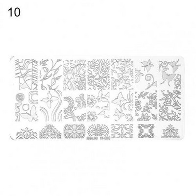 Roostevabast terasest peen küünte kaunistuse pildimallid Mini küünte stantsimisplaat, mida on mugav kasutada, kingitus naistele