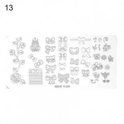 Roostevabast terasest peen küünte kaunistuse pildimallid Mini küünte stantsimisplaat, mida on mugav kasutada, kingitus naistele