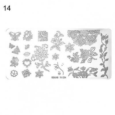 Roostevabast terasest peen küünte kaunistuse pildimallid Mini küünte stantsimisplaat, mida on mugav kasutada, kingitus naistele