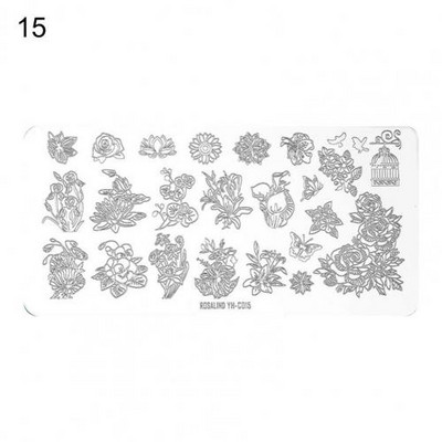 Roostevabast terasest peen küünte kaunistuse pildimallid Mini küünte stantsimisplaat, mida on mugav kasutada, kingitus naistele