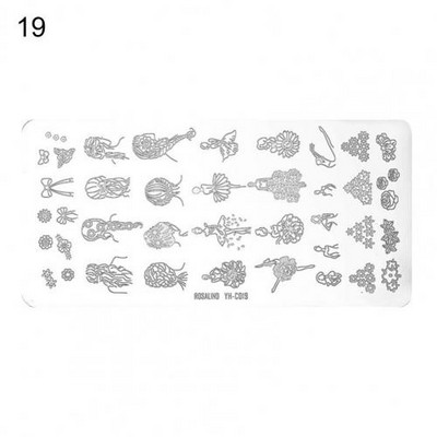 Roostevabast terasest peen küünte kaunistuse pildimallid Mini küünte stantsimisplaat, mida on mugav kasutada, kingitus naistele