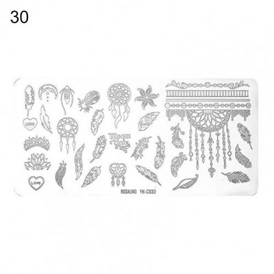 Roostevabast terasest peen küünte kaunistuse pildimallid Mini küünte stantsimisplaat, mida on mugav kasutada, kingitus naistele