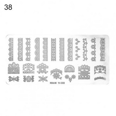 Roostevabast terasest peen küünte kaunistuse pildimallid Mini küünte stantsimisplaat, mida on mugav kasutada, kingitus naistele