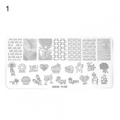 Roostevabast terasest peen küünte kaunistuse pildimallid Mini küünte stantsimisplaat, mida on mugav kasutada, kingitus naistele