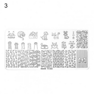 Roostevabast terasest peen küünte kaunistuse pildimallid Mini küünte stantsimisplaat, mida on mugav kasutada, kingitus naistele