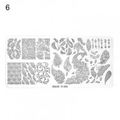 Roostevabast terasest peen küünte kaunistuse pildimallid Mini küünte stantsimisplaat, mida on mugav kasutada, kingitus naistele