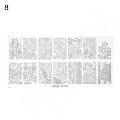 Roostevabast terasest peen küünte kaunistuse pildimallid Mini küünte stantsimisplaat, mida on mugav kasutada, kingitus naistele