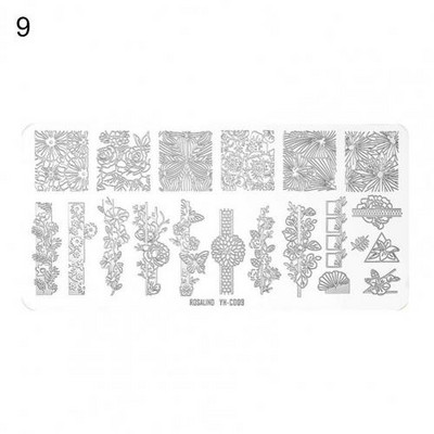 Roostevabast terasest peen küünte kaunistuse pildimallid Mini küünte stantsimisplaat, mida on mugav kasutada, kingitus naistele