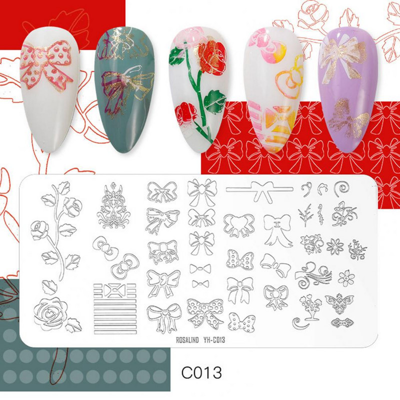 Roostevabast terasest peen küünte kaunistuse pildimallid Mini küünte stantsimisplaat, mida on mugav kasutada, kingitus naistele