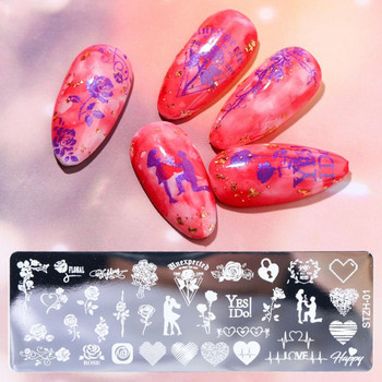 Shiny Effect DIY 1Set Exquisite Pattern Plate Stamping for Makeup Nail Nail Transfer Print Template for Makeup