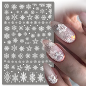 Χριστουγεννιάτικο αυτοκόλλητο 3D Nail Art Snowflakes Άγιος Βασίλης Αυτοκόλλητο Slider Πολύχρωμα αυτοκόλλητα νυχιών Διακόσμηση μανικιούρ DIY