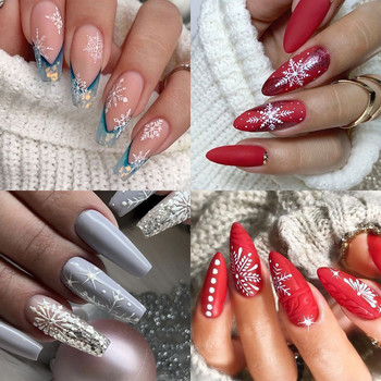 Χριστουγεννιάτικο αυτοκόλλητο 3D Nail Art Snowflakes Άγιος Βασίλης Αυτοκόλλητο Slider Πολύχρωμα αυτοκόλλητα νυχιών Διακόσμηση μανικιούρ DIY