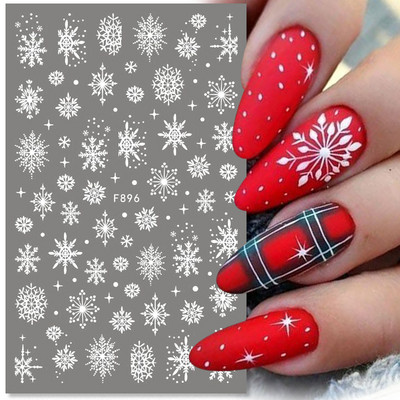 Χριστουγεννιάτικο αυτοκόλλητο 3D Nail Art Snowflakes Άγιος Βασίλης Αυτοκόλλητο Slider Πολύχρωμα αυτοκόλλητα νυχιών Διακόσμηση μανικιούρ DIY